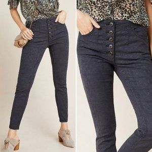 NWT Anthropologie High-Rise Black Jacquard Skinny Jeans | 29